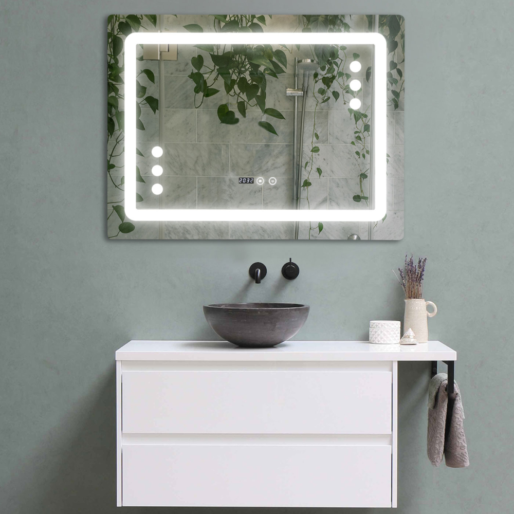 Oglinda baie 80x60 cu led si dezaburire 80-20-3-3 - imagine 1