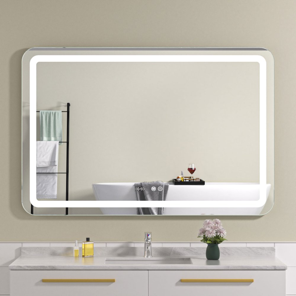 Oglinda baie 80x60 cu iluminare led si functie dezaburire - imagine 1