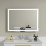 Oglinda baie led 80x60 cu ceas si dezaburire