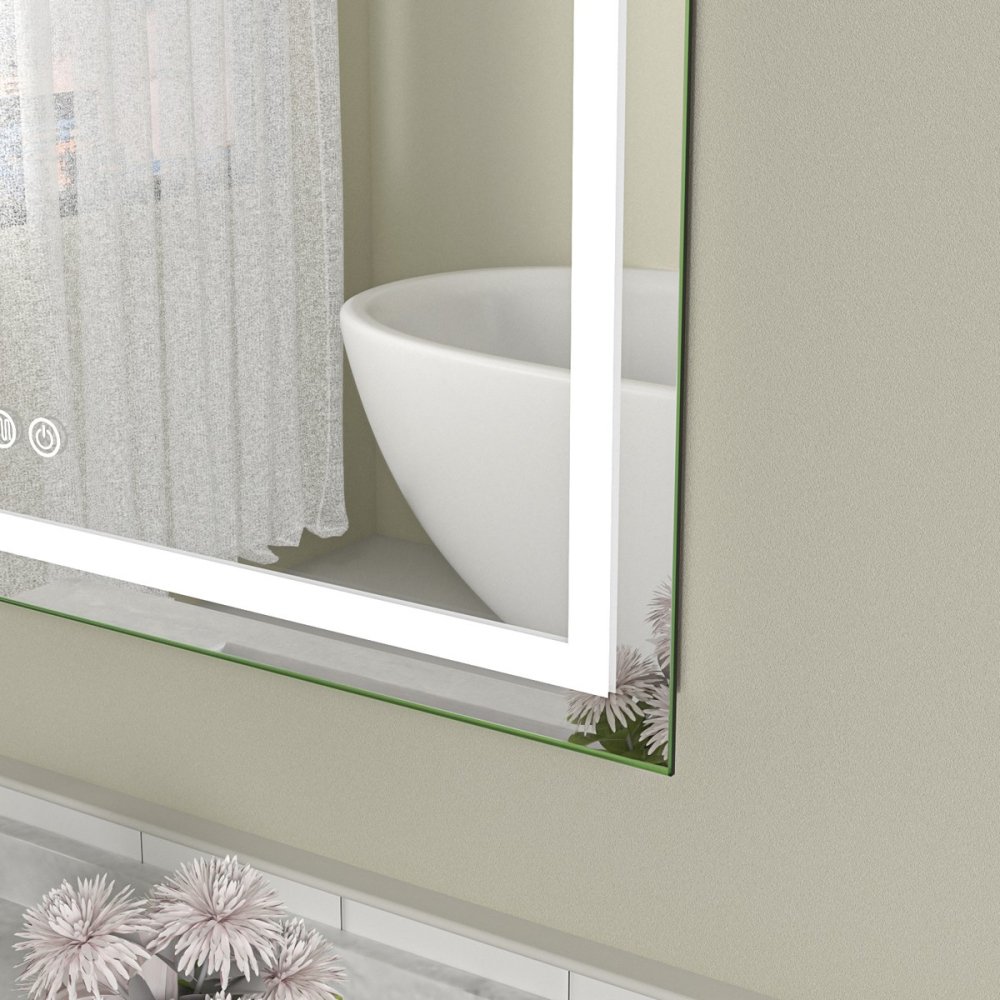 Oglinda baie led 80x60 cu ceas si dezaburire - imagine 3