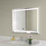 Oglinda baie led 80x60 cu rama din aluminiu argintie - imagine 2