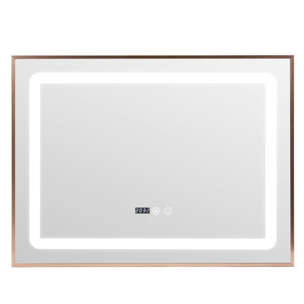 Oglinda baie 80x60 inramata, cu ceas si dezaburire - imagine 2