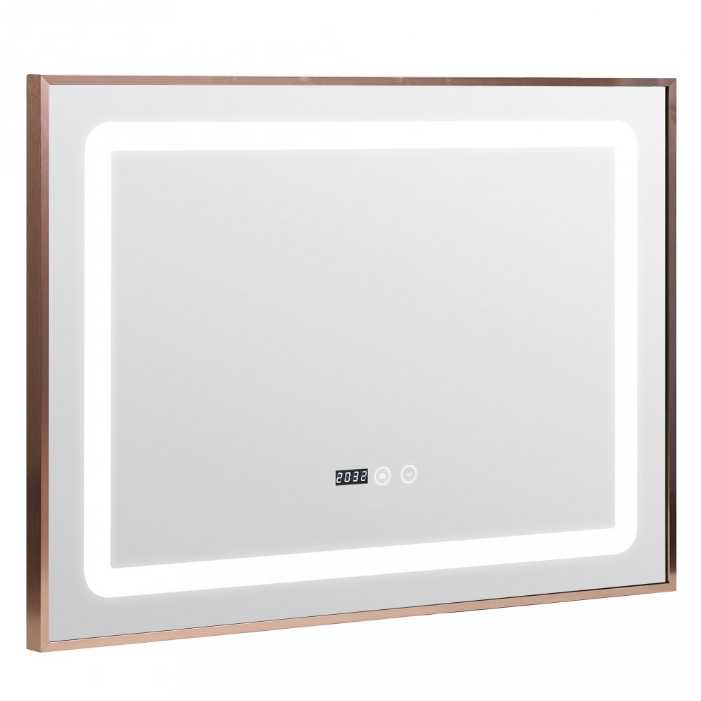 Oglinda baie 80x60 inramata, cu ceas si dezaburire - imagine 3