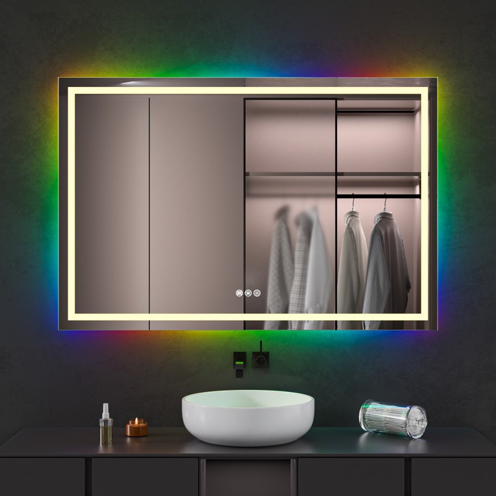 Oglinda baie cu led RGB si dezaburire 120x80 - imagine 3