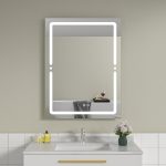 Oglinda baie led 60x80 ceas digital si dezaburire