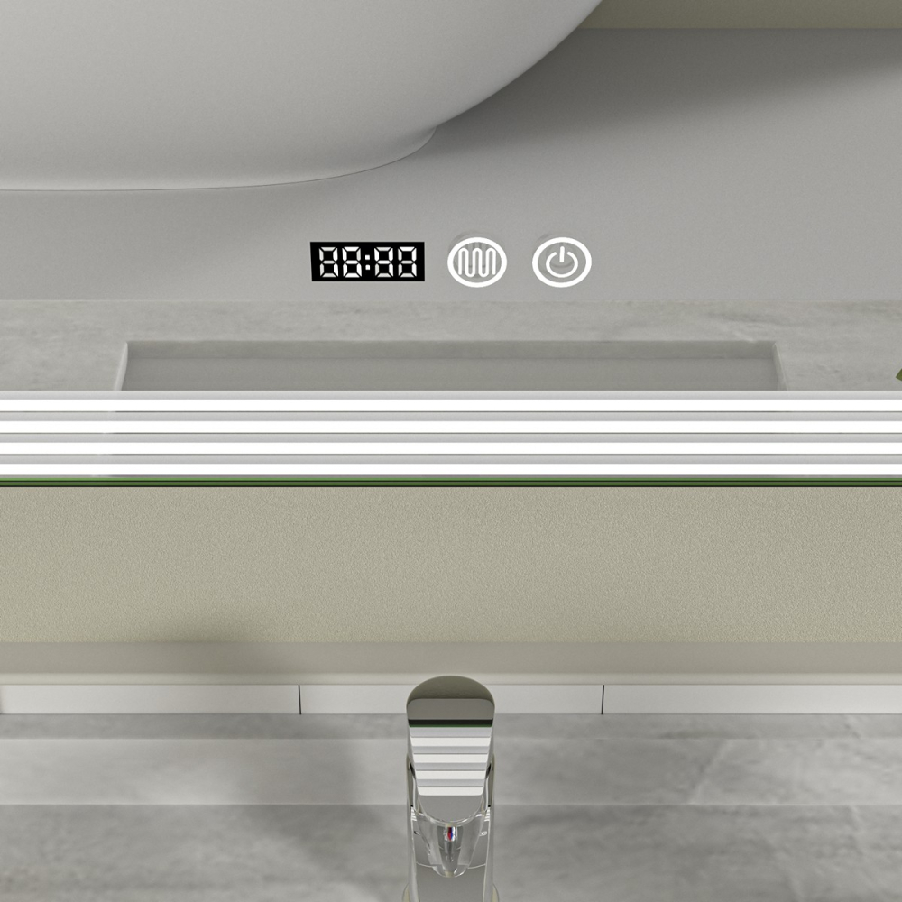 Oglinda baie led 60x80 cu dezaburire. Ceas digital - imagine 4