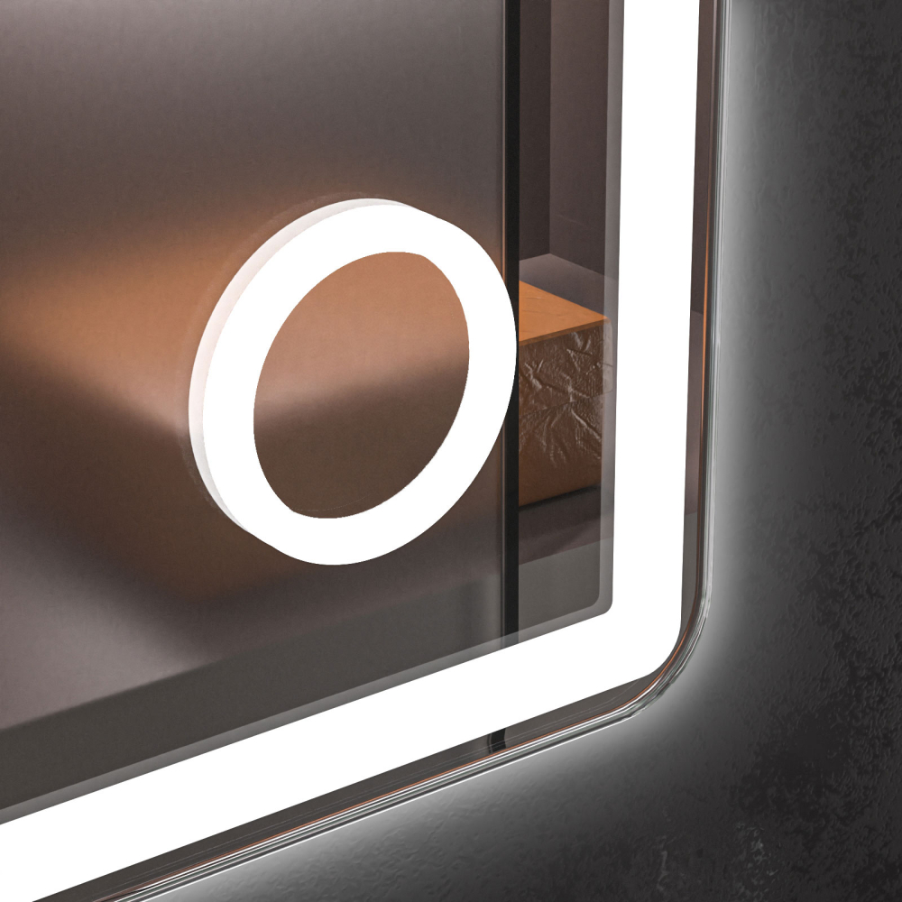 Oglinda baie led 80x60 cu oglinda cosmetica - imagine 3