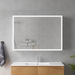 Oglinda baie led cu dulap suspendat 100x70x15 - imagine 3