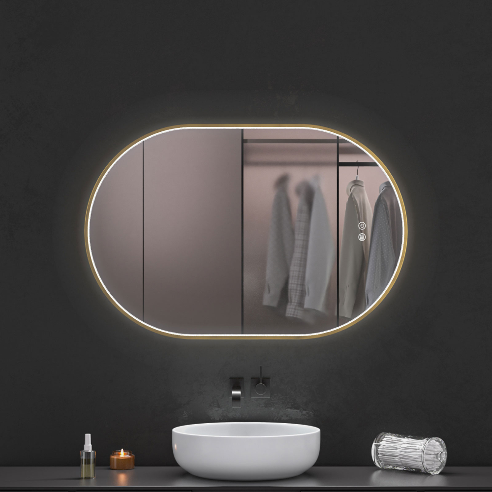Oglinda baie led ovala 60X90, reversibila - imagine 3