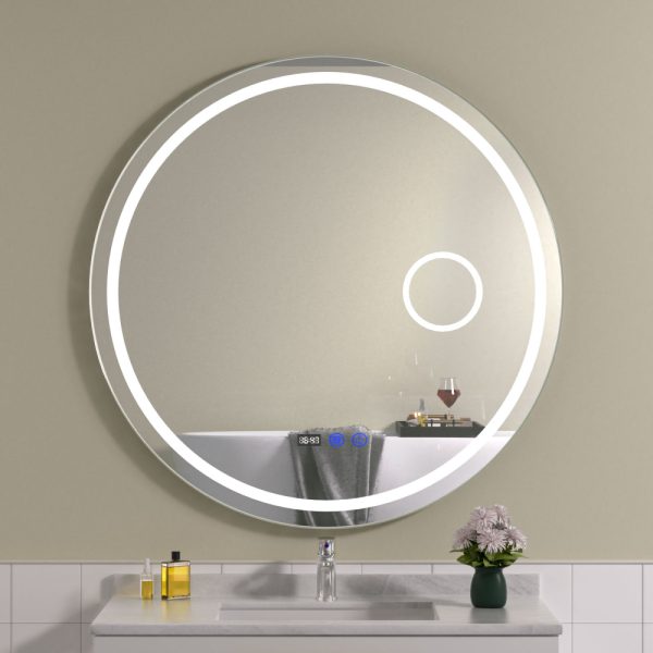 Oglinda baie rotunda cu led 90x90