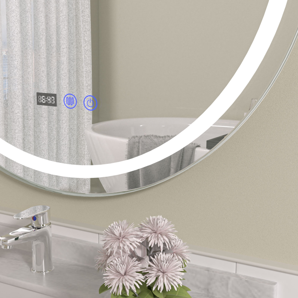 Oglinda baie rotunda cu led 90x90 - imagine 3