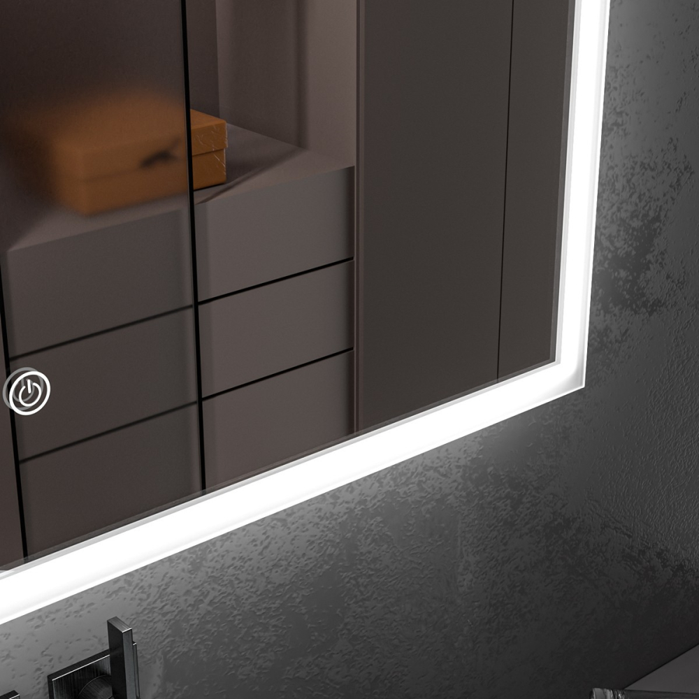 Oglinda baie cu led 80x60. Control touch. Iluminare exterioara - imagine 3