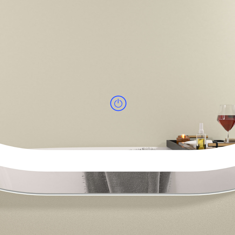 Oglinda baie 80x60 ovala cu led. Control touch - imagine 4