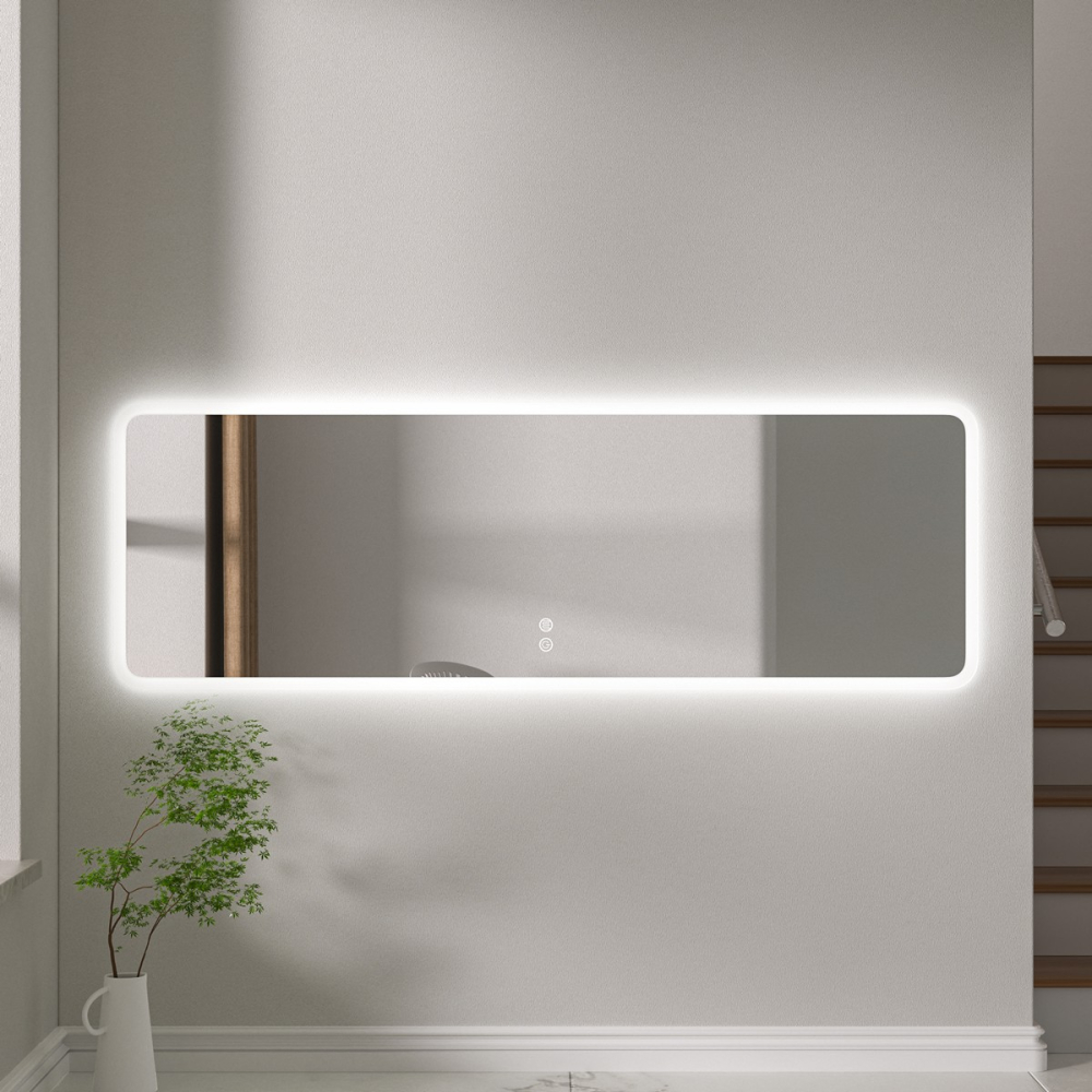 Oglinda de baie led si dezaburire reversibila 50x150 - imagine 2
