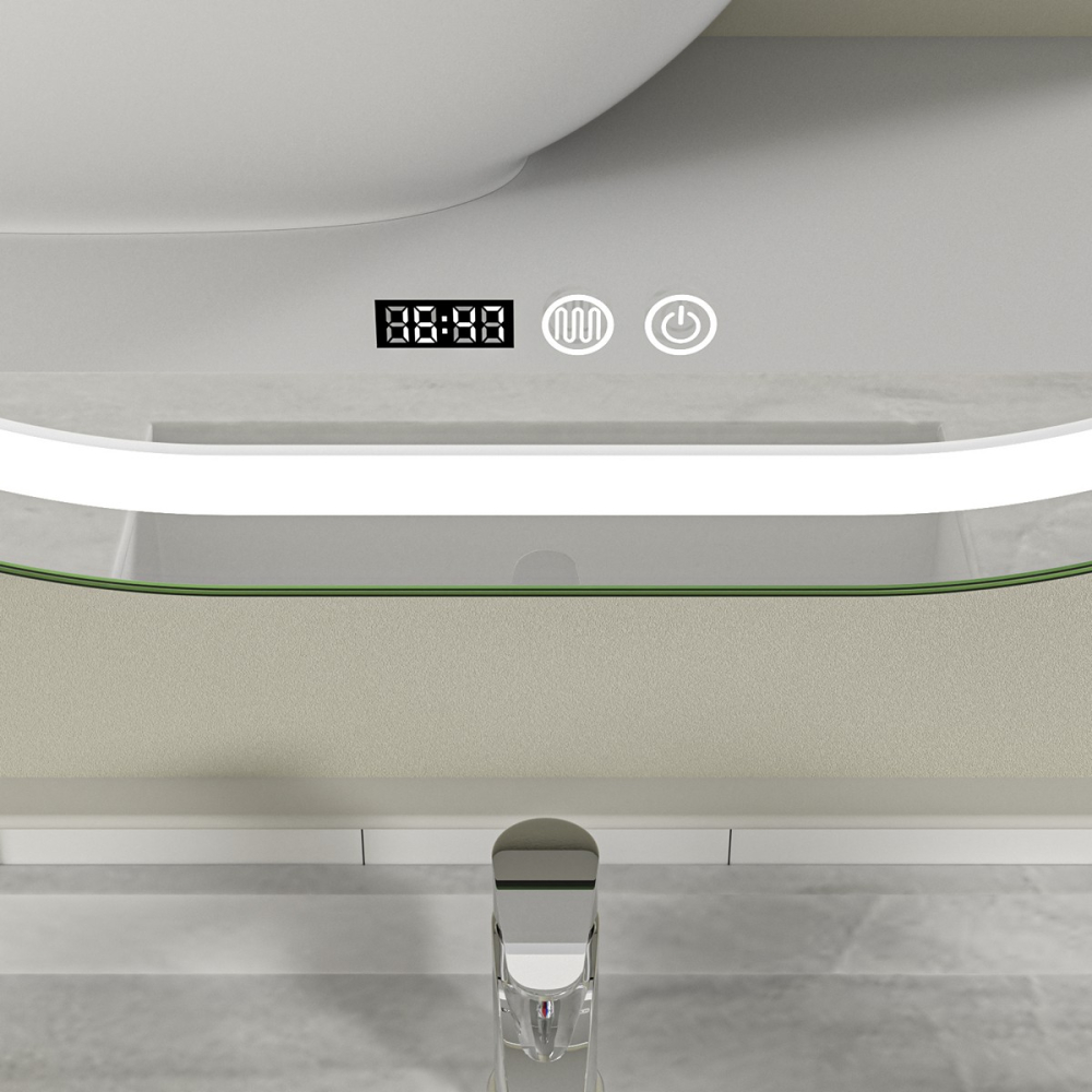 Oglinda baie 80x60 ovala cu led si dezaburire - imagine 3