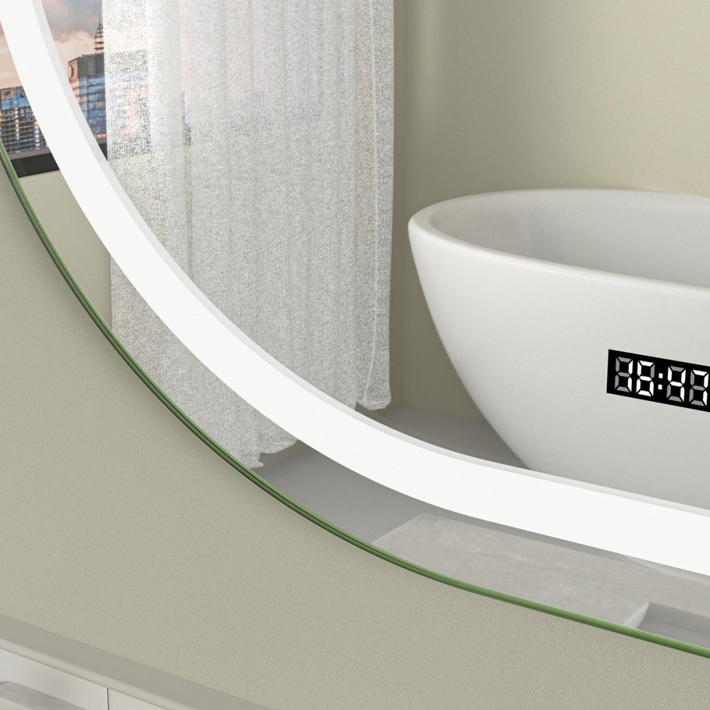 Oglinda baie 80x60 ovala cu led si dezaburire - imagine 4