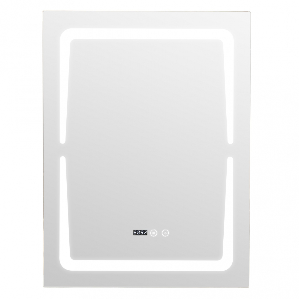 Oglinda baie led 60x80, functie dezaburire si ceas digital - imagine 1