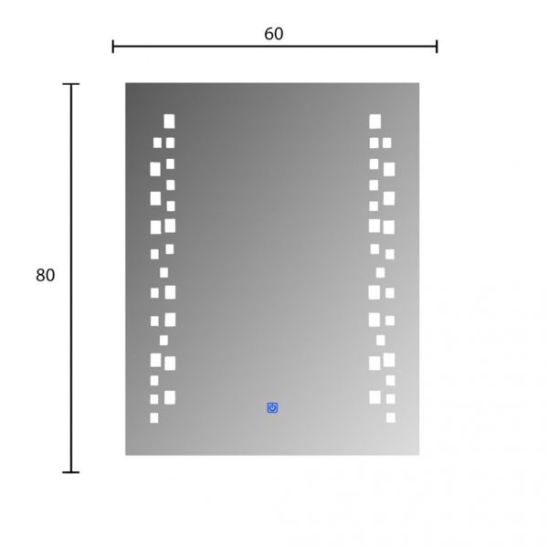 Oglinda baie led baie 60x80, cu senzor touch