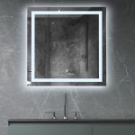 Oglinda baie led patrata 80x80