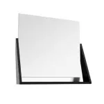 OGLINDA OP-ARTY CU ETAJERA, 64.2X58.5X20 CM, ALB LUCIOS, NEGRU MAT
