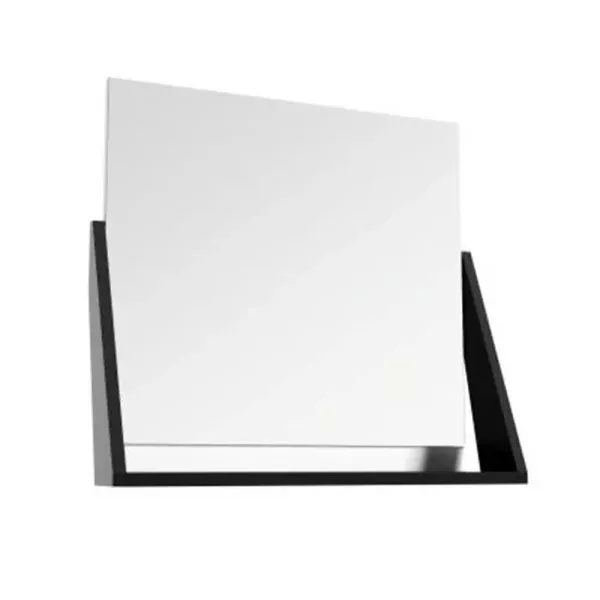 OGLINDA OP-ARTY CU ETAJERA, 64.2X58.5X20 CM, ALB LUCIOS, NEGRU MAT