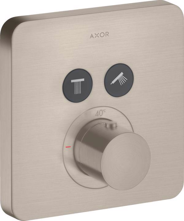 ORNAMENT BATERIE TERMOSTATICA AXOR 2 FUNCTII, BRUSHED NICKEL - imagine 1