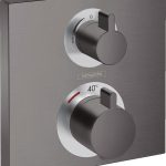 ORNAMENT BATERIE TERMOSTATICA ECOSTAT SQUARE 2 FUNCTII, BRUSHED BLACK CHROME