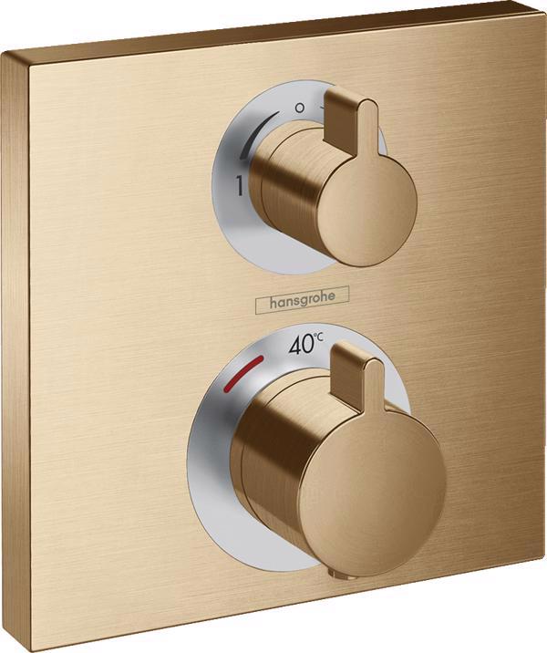 ORNAMENT BATERIE TERMOSTATICA ECOSTAT SQUARE 2 FUNCTII, BRUSHED BRONZE - imagine 1