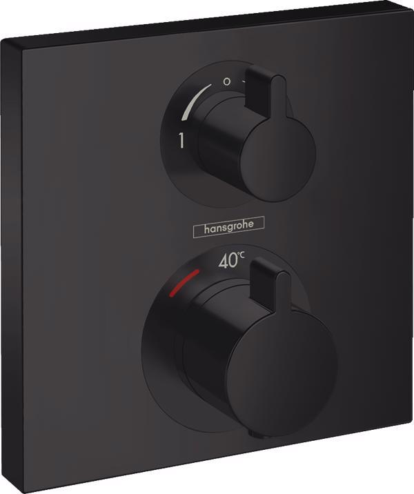 ORNAMENT BATERIE TERMOSTATICA ECOSTAT SQUARE 2 FUNCTII,MATT BLACK - imagine 1