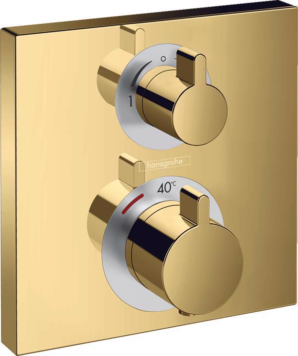 ORNAMENT BATERIE TERMOSTATICA ECOSTAT SQUARE 2 FUNCTII,  POLISHED GOLD OPTIC - imagine 1