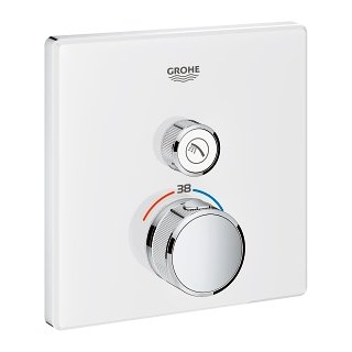ORNAMENT PATRAT SMART CONTROL TERMOSTATAT 1 VALVA CROM-ALB - imagine 1