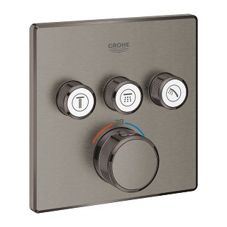 ORNAMENT PATRAT SMART CONTROL TERMOSTATAT 3 VALVE BRUSHED HARD GRAPHITE - imagine 1