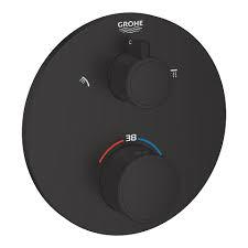 ORNAMENT TERMOSTAT GROTHERM ROTUND 2 IESIRI SI VALVA INCHIDERE MATTE BLACK