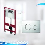 PACHET TECEbase PENTRU WC, COMPLET ECHIPAT CU CLAPETA TECEloop CROM 9240626 CAL. I