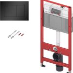 PACHET TECEbase PENTRU WC, COMPLET ECHIPAT CU CLAPETA TECEnow, NEGRU MAT (9240407)