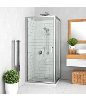 PANOU LATERAL 80, PROFIL CROM, STICLA TRANSPARENTA LLB/800   (A SE COMBINA CU LLDO1 SAU LLD2) - imagine 1