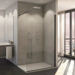 PARAVAN DUS EASY 800X2000, PROFIL NEGRU, GROSIME GEAM 8MM, TRATAT ANTICALCAR