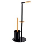 PERIE WC CU SUPORT HARTIE IGIENICA STATIV PLAIN NEGRU