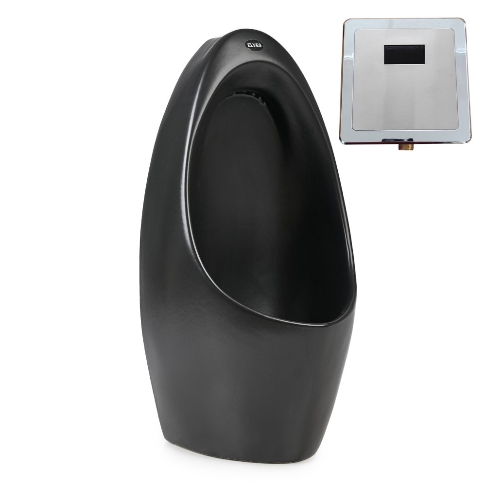 Pisoar negru mat cu senzor 112 - imagine 1
