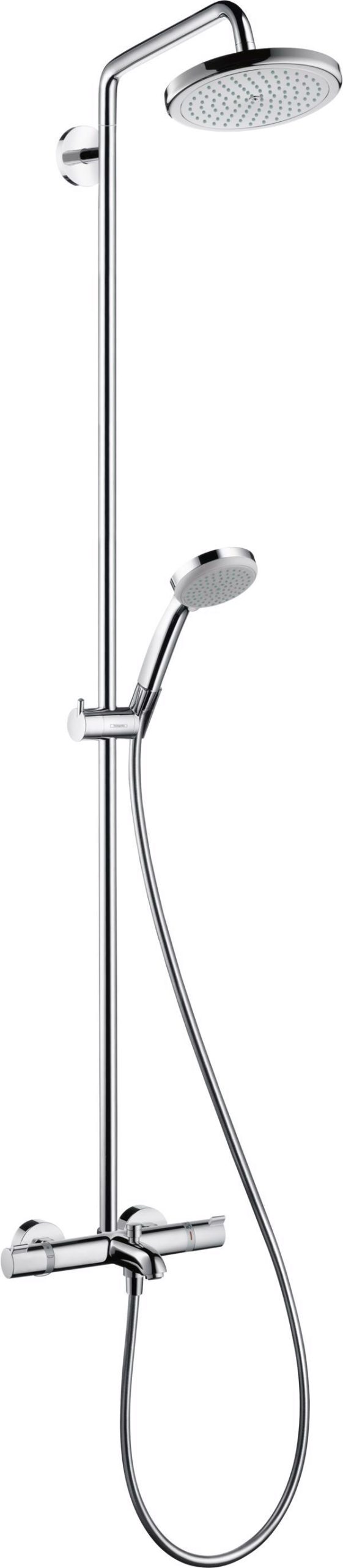 SET DUS CROMA 220 1 JET CU BATERIE TERMOSTATATA, CROM - imagine 1