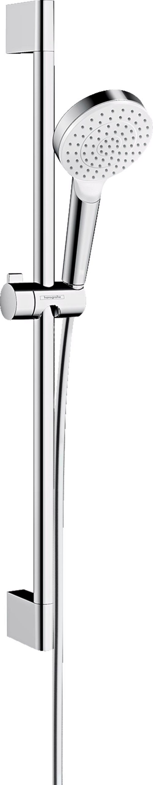 SET DUS CROMETTA 100, 1 JET, BARA 65 CM, ALB-CROM - imagine 1