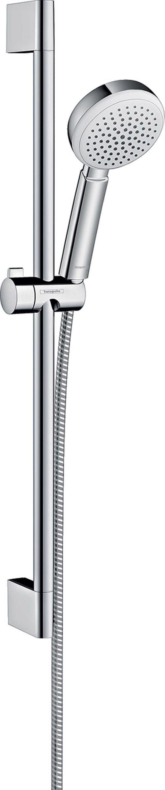 SET DUS CROMETTA 100 1 JET, BARA 65 CM ALB-CROM - imagine 1