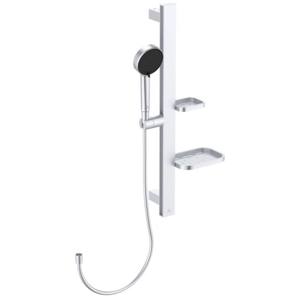 SET DUS IDEALRAIN ALU+, BARA DUS 600MM, PARA 100MM 2 JETURI, FURTUN 1750MM, SILVER