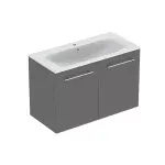 SET LAVOAR CU MARGINE INGUSTA SI MOBILIER SELNOVA SQUARE CU 2 USI 100 LAVA
