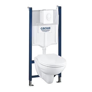 SET SOLIDO 4 IN 1 VAS WC GROHE SOFT CLOSE, SKATE AIR ALBA SI SURUBURI - imagine 1