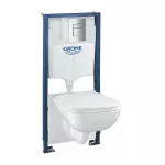 SET SOLIDO 5 IN 1 START EDGE WC RIMLESS SOFT CLOSE, EVEN CROM, SURUBURI SI IZOLATIE FONICA