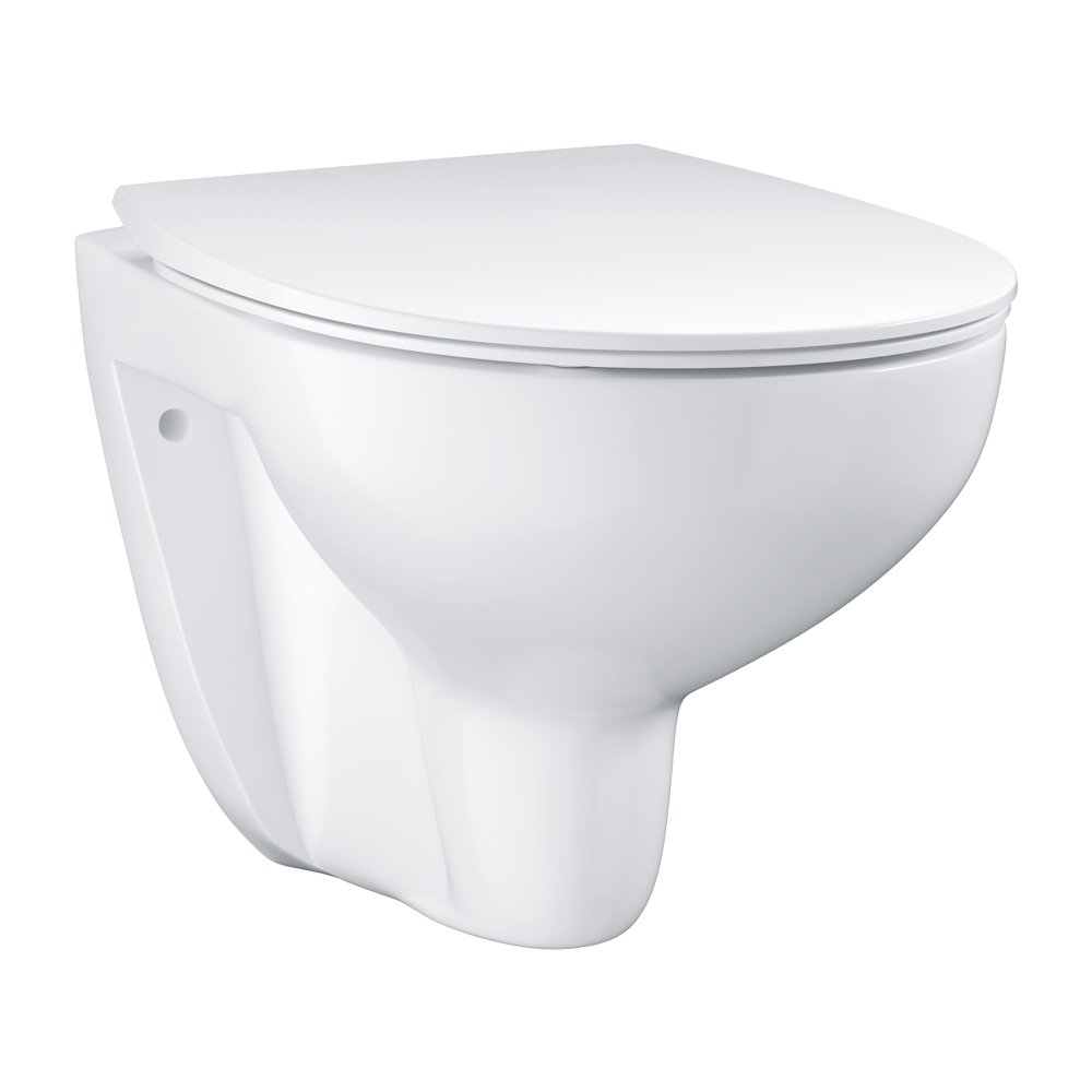 SET VAS WC BAU CERAMIC SUSPENDAT RIMLESS CU CAPAC SLIM SOFT-CLOSE - imagine 1