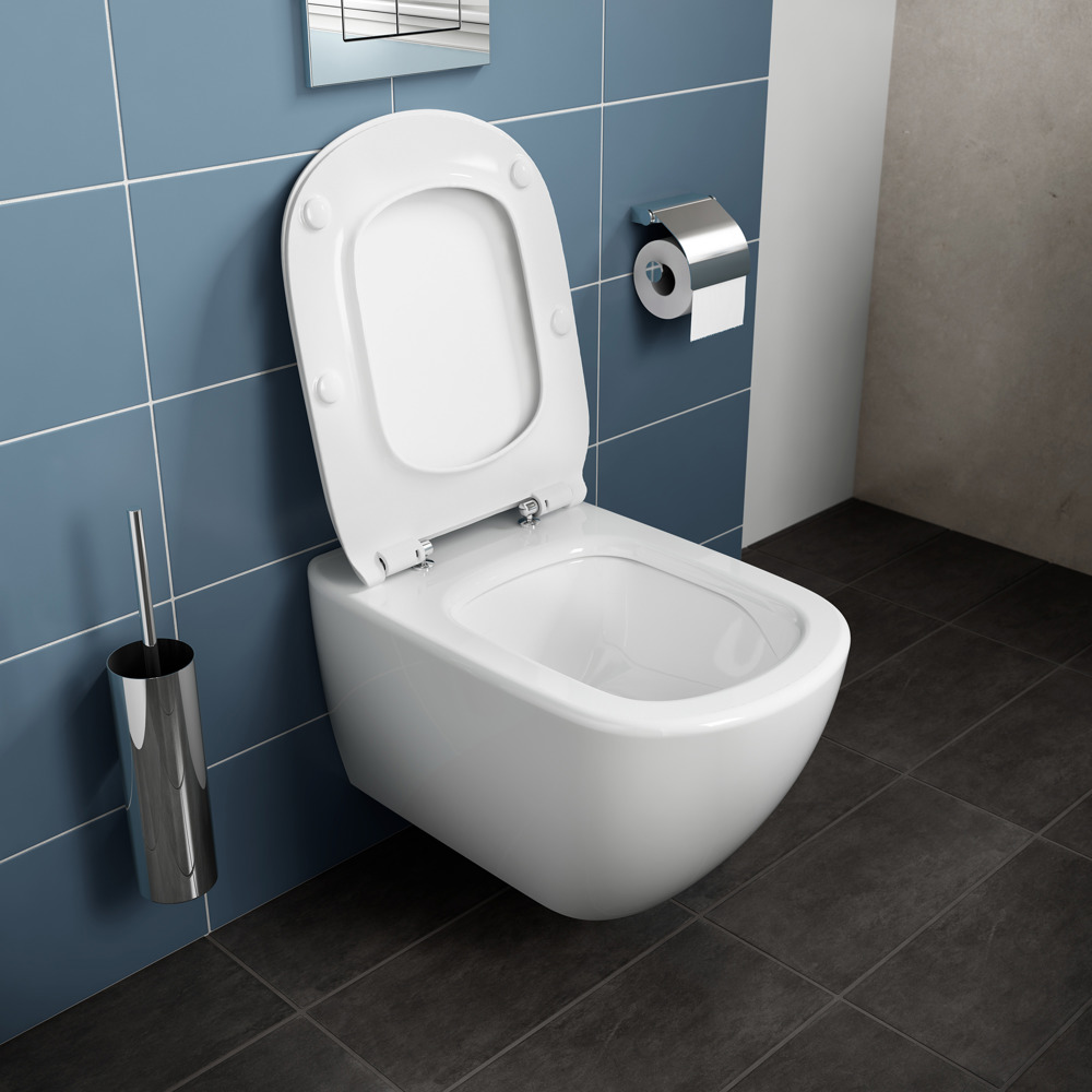 SET VAS WC TESI SUSPENDAT AQUABLADE CU CAPAC SOFT CLOSE SUBTIRE - imagine 1