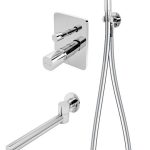 SISTEM DUS 5 IN 1 MEANDRO, BATERIE INCASTRATA 2 IESIRI, PIPA MOBILA UMPLERE, PARA, FURTUN SI RACORD PENTRU BATERIE INCASTRATA, CROM