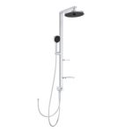 SISTEM DUS CERAFLOW ALU+, CAP DUS 260 MM 2 JETURI, FURTUN 1750MM SI PARA 100MM 2 JETURI, FURTUN CONECTOR 800 MM, SILVER (SE POATE CONECTA LA ORICE BATERIE DE DUS )